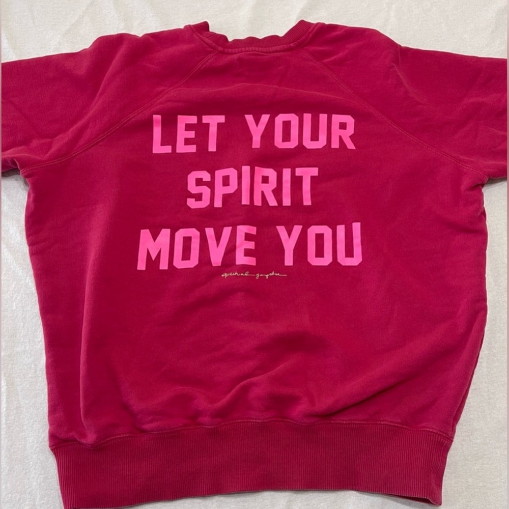 Spiritual Gangster x Peloton Crew Women Pink Sweatshirt Long Sleeve Size Small
